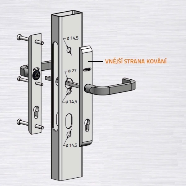 Bezpečnostní kování TOKOZ BK300 K1/M 72mm - Obrázek 3
